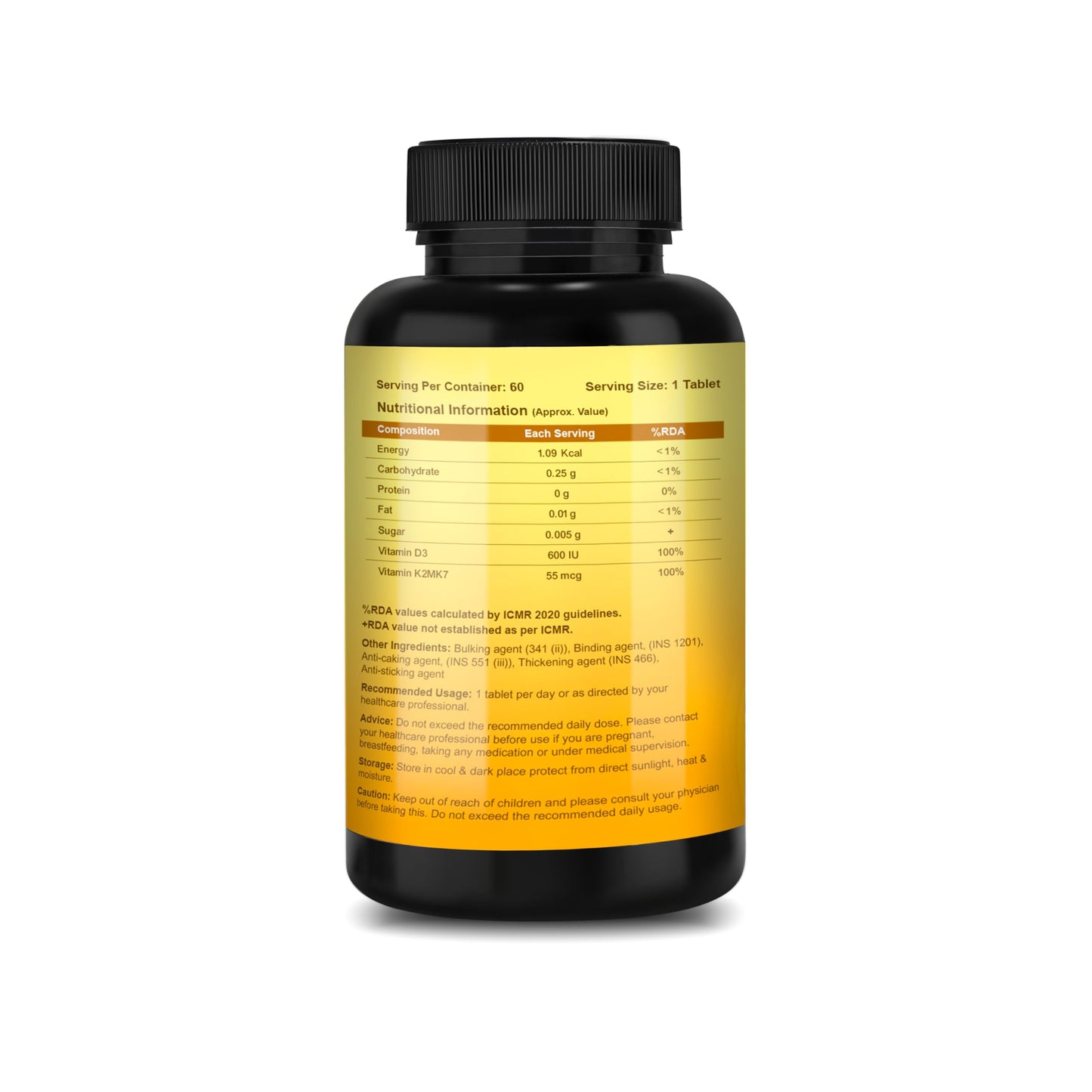 CUREFOREVER Vitamin D3 + K2 (MK-7) Tablets - Vegan Vitamin D Supplement Supports Bone & Immunity, Vitamin D3 K2 for Men & Women | High Absorption Vitamin D Tablets, 60 Days Serving