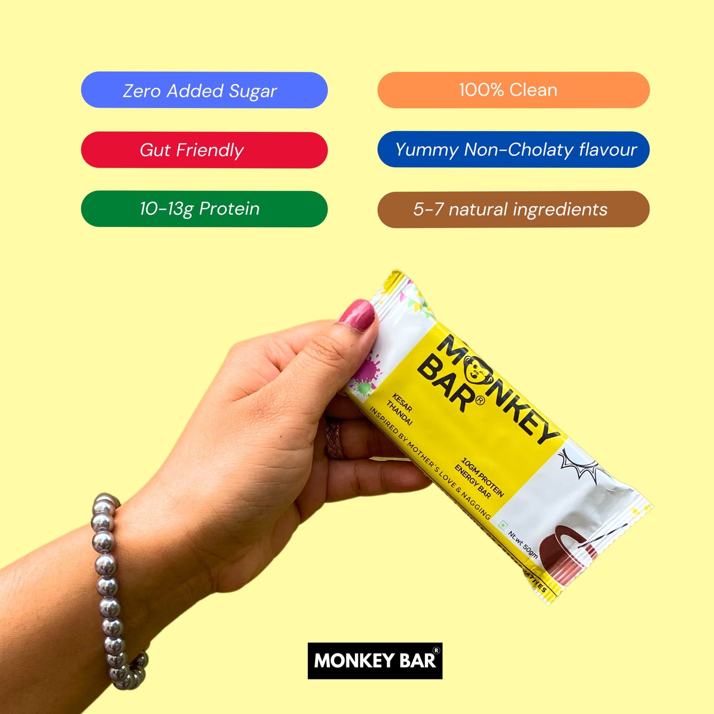 MONKEY BAR - No Cocoa Protein Bars - 8 Bars, 50g each, 10-13g Protein,- image 4