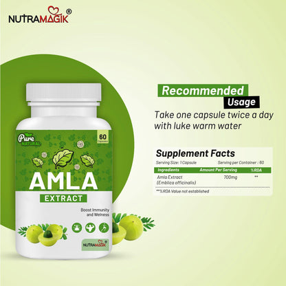 Nutramagik Amla Extract Capsules, 60 Count, Boosts Immunity and Wellness (60 Count(Pack of 1))