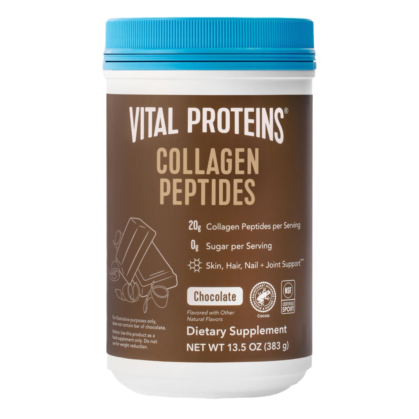 Vital Proteins Collagen Peptides Chocolate Dietary Supplement, 383 g