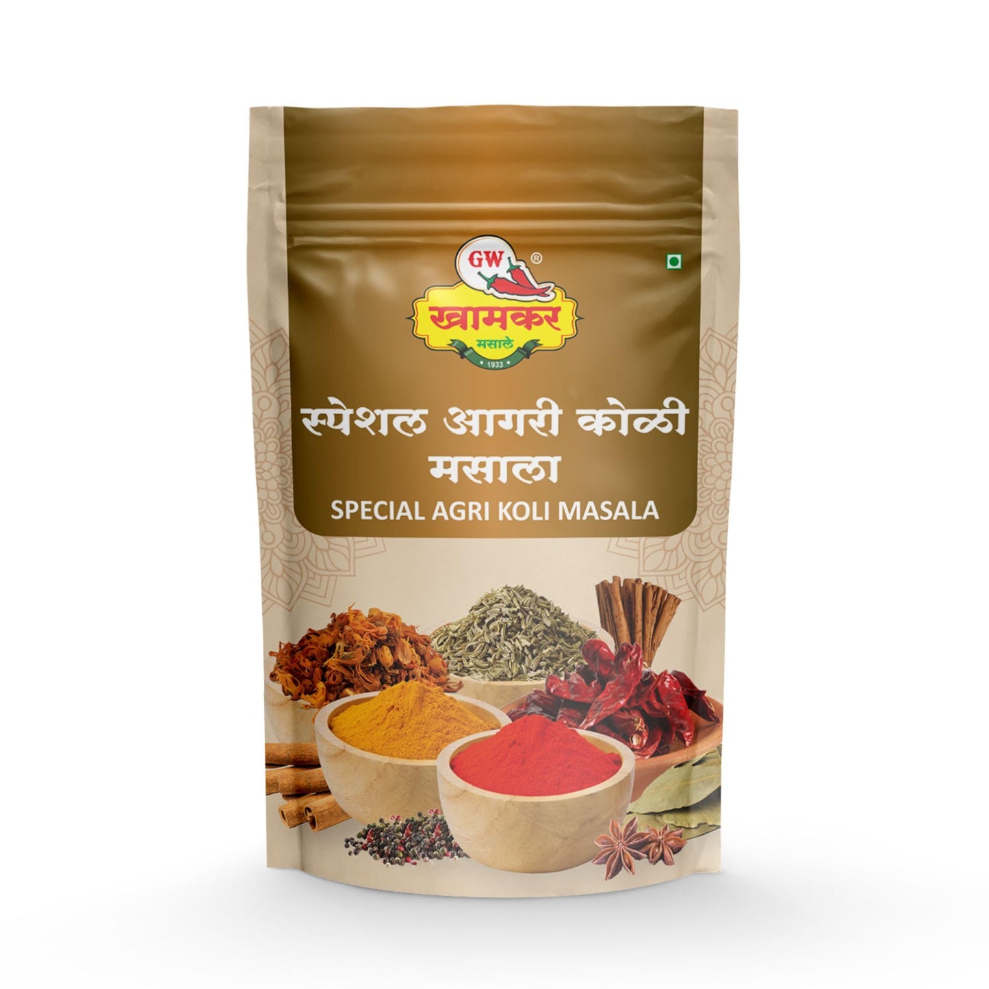 GW Khamkar SPL Agri Koli Masala | Authentic Coastal Maharashtrian Blend | Cold Pressed | All-in-One Masala For Curries & Fry | Traditional secret recipe | For Veg & Non-Veg Dishes | Handcrafted Coastal Authentic Taste | No Artificial colour and Preservati
