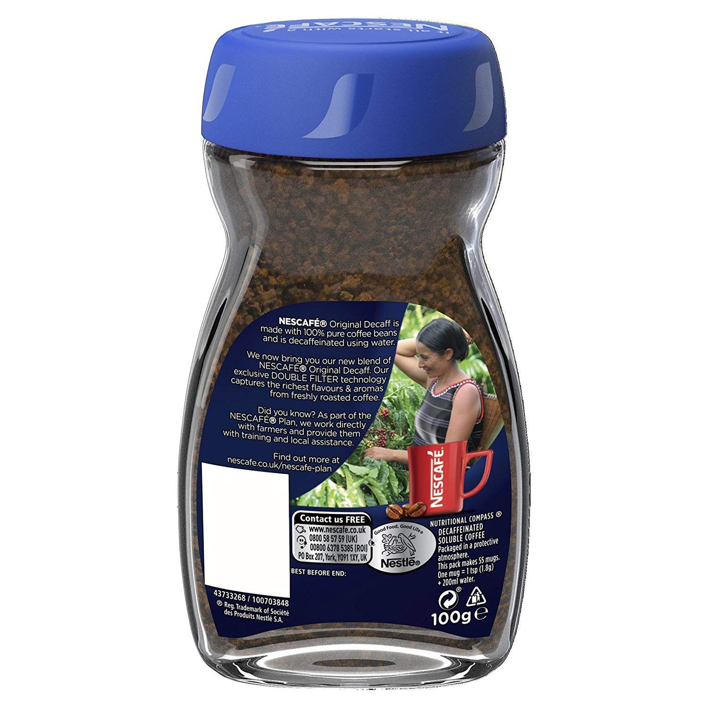 Nescafe Original Decaff Coffee Granule Bottle, 100 Gm