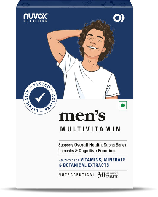 Nuvox Men's Multivitamin | 24 Essential Vitamins & Minerals | 30 Tablets