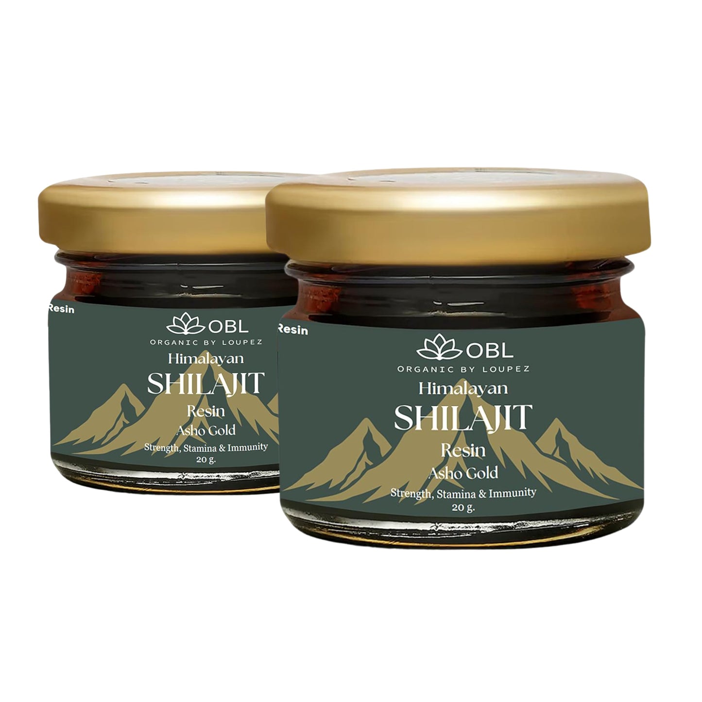 OBL Organic Ashogold – Himalayan Shilajit Resin with Ashwagandha & Gold Vark | Strength, Stamina & Energy Booster | Ayurvedic Muscle & Immunity Supplement | Pack of 2 (40g Total, 160 Servings)
