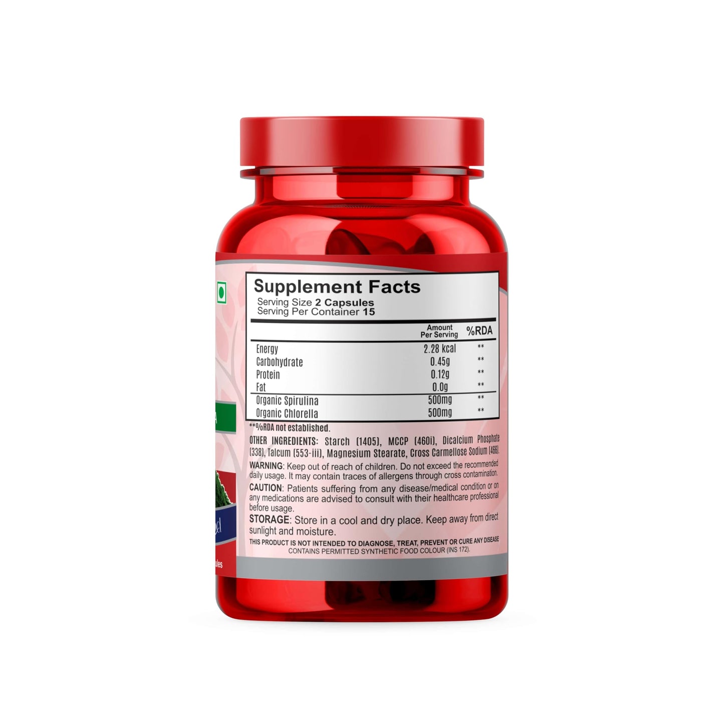 Natures Move Organic Spirulina 1000mg 30 Capsules | Nutrient-Rich Superfood for Immunity & Energy