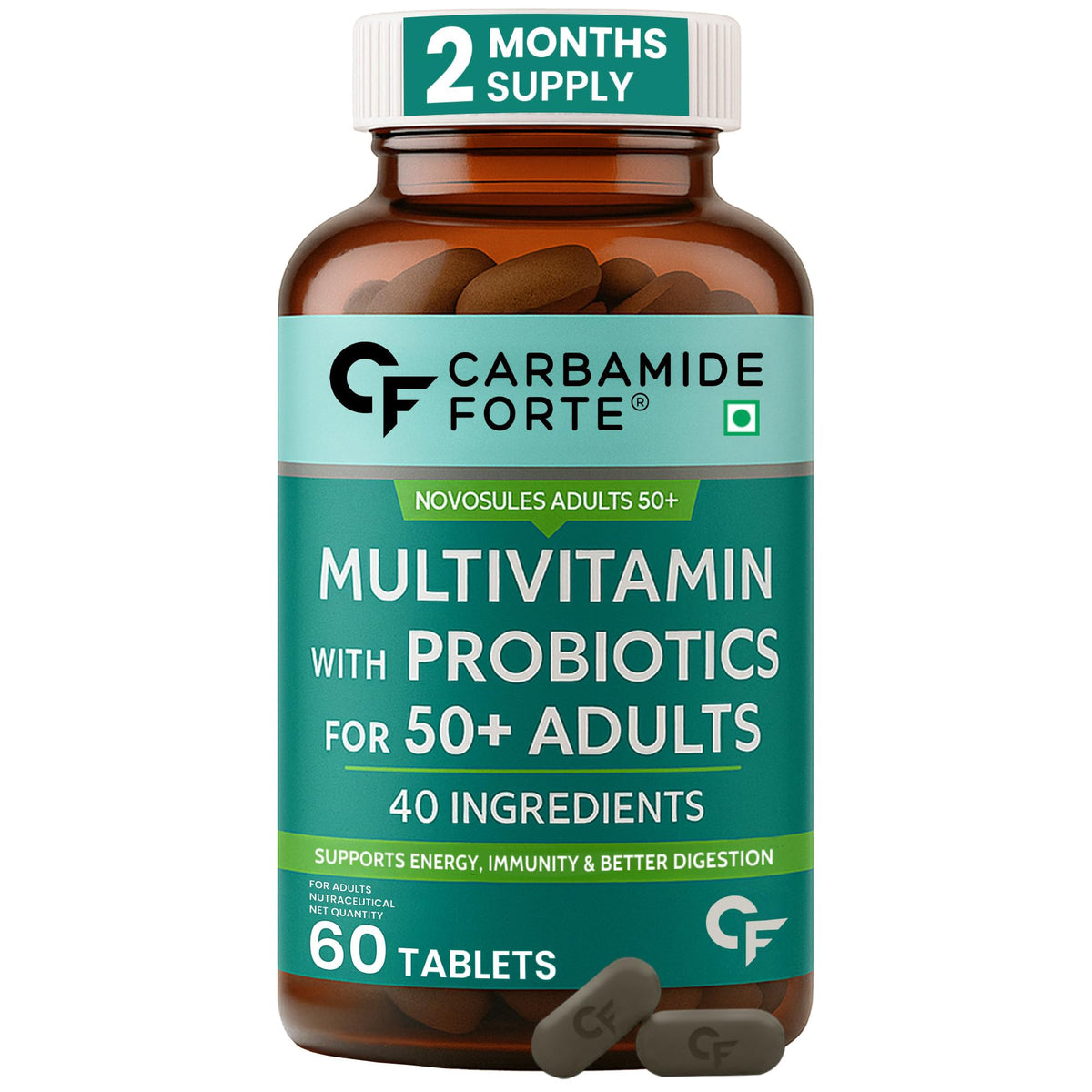 Carbamide Forte Coenzyme CoQ10 Supplement 300mg with Selenium 40mcg – 30 capsules & Multivitamin Tablets 50+, 60 Veg Tablet