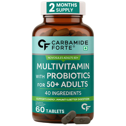 Carbamide Forte Coenzyme CoQ10 Supplement 300mg with Selenium 40mcg – 30 capsules & Multivitamin Tablets 50+, 60 Veg Tablet