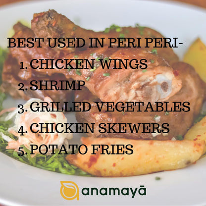 Anamaya Peri Peri Seasoning Powder 100 gms | Piri Piri Masala | Spice Level 3/5 | Pure & Natural Ingredients