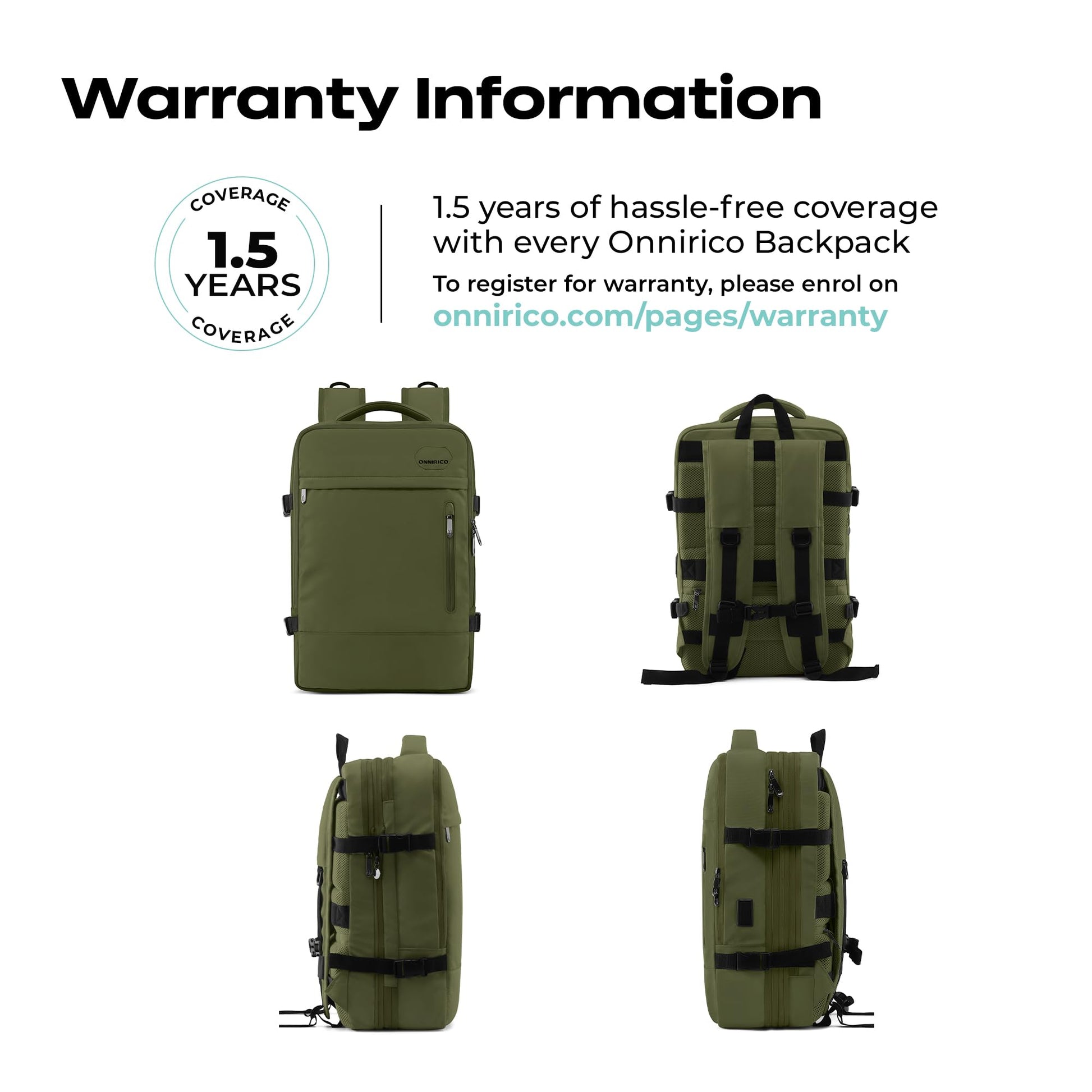 ONNIRICO Sunset Ridge Laptop Travel Backpack for Men & Women, 32L Jungl- image 2