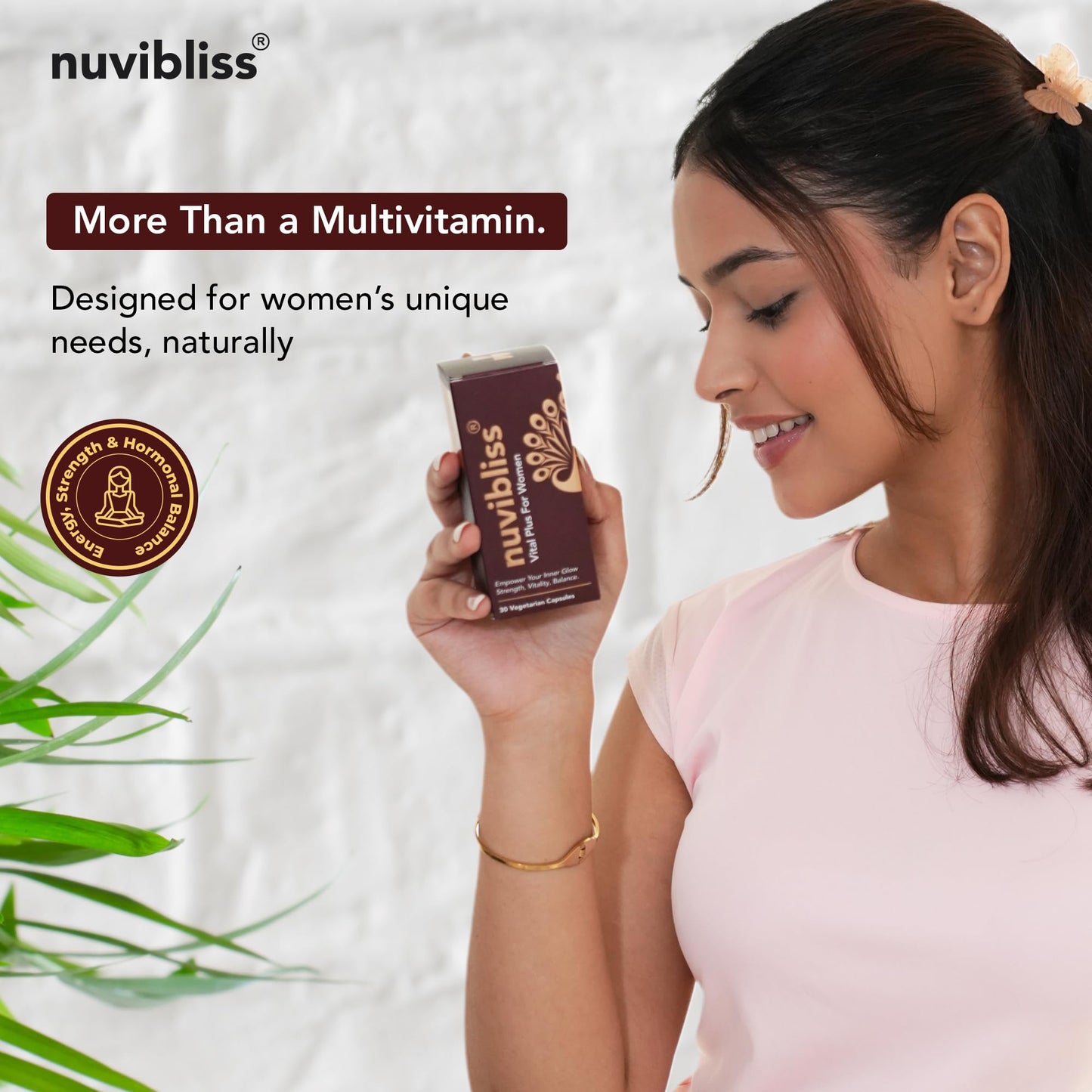 Nuvibliss Vital Plus For Women | Ayurvedic Herbal Supplement with Traditional Ingredients | Daily Support for Energy & Wellness | 30 Vegetarian Capsules