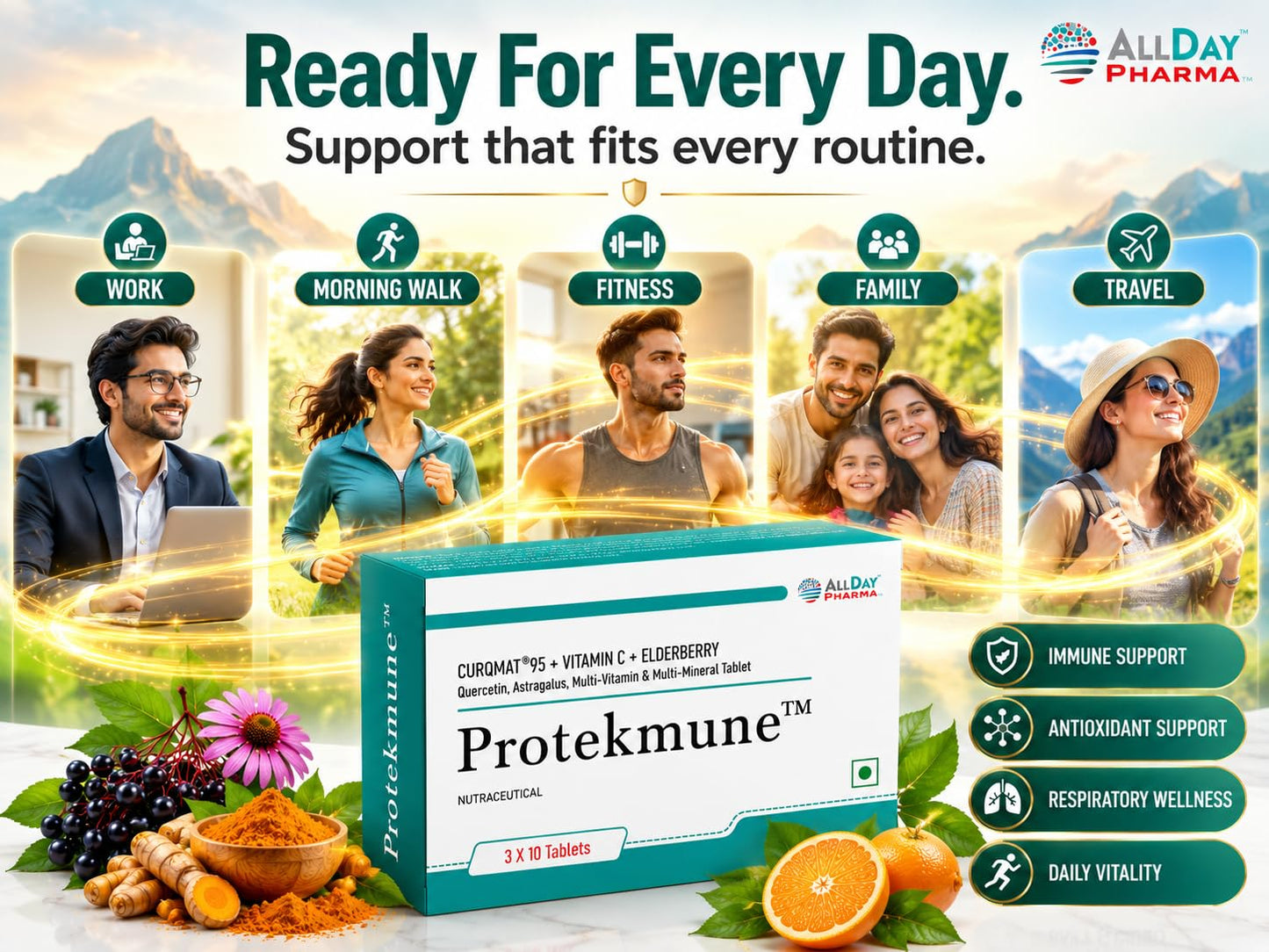ALLDAY PHARMA Protekmune Tablets – (10 Tablets) – Men & Women