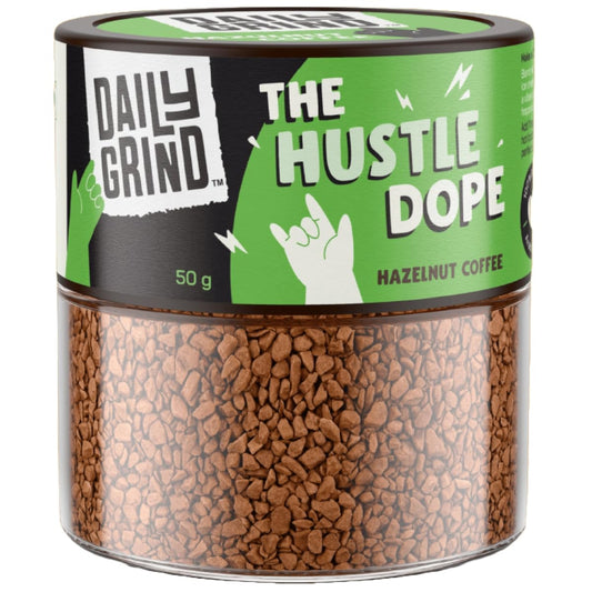 DAILYGRIND Hazelnut Instant Coffee Powder 50g | Medium Roast Freeze-Dried Pure Arabica Coffee Granules | For Mochas, Espresso, Cappuccino, Latte, Frappes | Hot & Cold Coffee (25 Cups)
