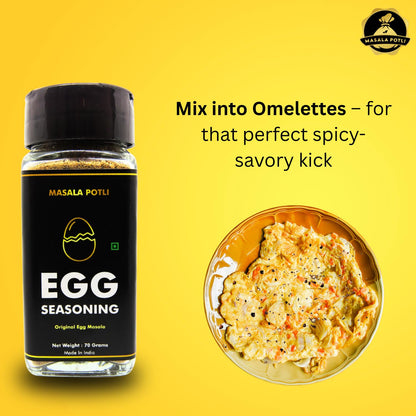 MASALA POTLI� Egg Seasoning Sprinkles Masala for Boiled Egg, Scrambled Egg (Glass Sprinkler Jar, 70 Grams)
