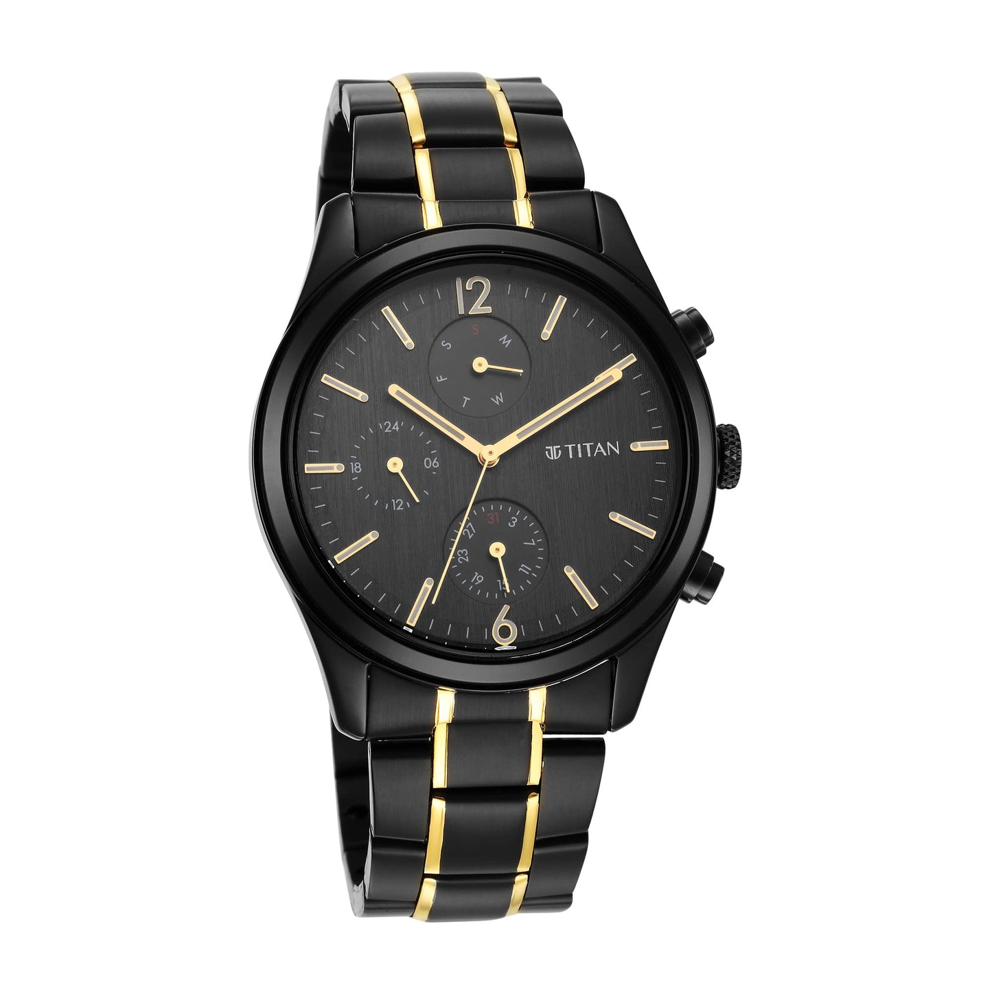 Titan Classique Quartz Analog Black Dial Two Toned Black and Gold Stain- image 6