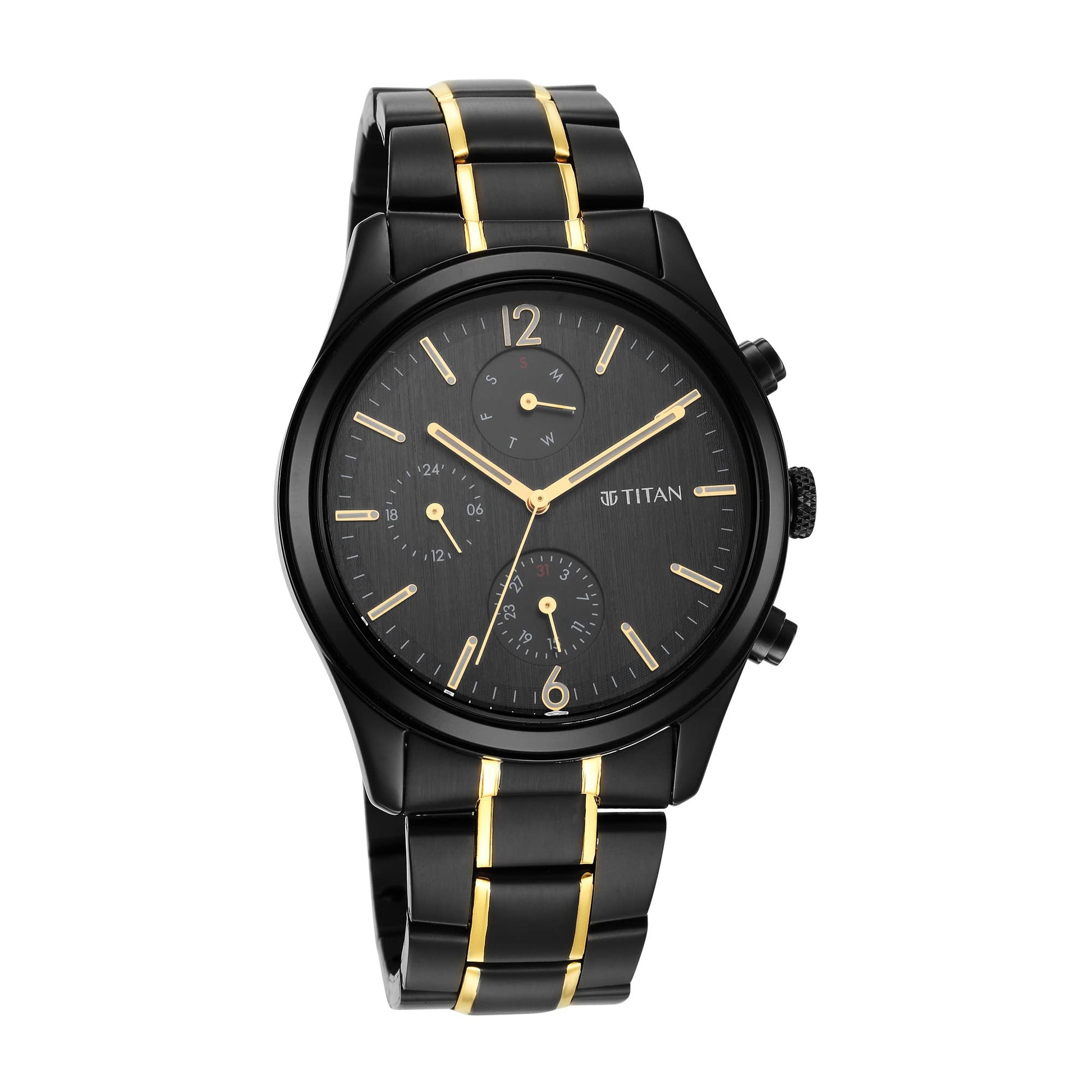Titan Classique Quartz Analog Black Dial Two Toned Black and Gold Stain- image 6
