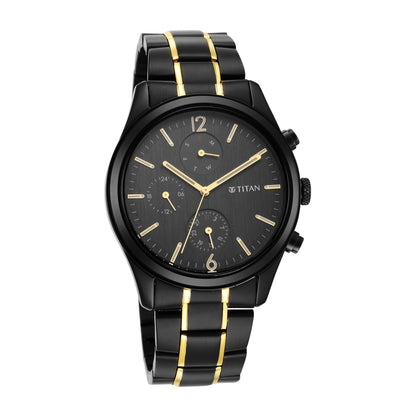 Titan Classique Quartz Analog Black Dial Two Toned Black and Gold Stain- image 6