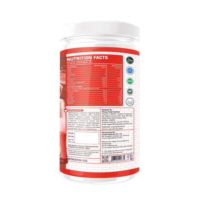 Fitness Freak Nutrition Pre-Workout (30 Servings) Premium Supplement for Enhanced Focus, Strength, Energy, and Pump 100% Dope-Free, Banned Substance Tested, 400g - Watermelon