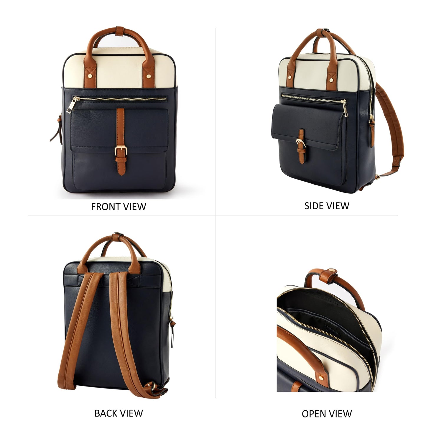 Accessorize London Women's Harrie Navy Blue Color Backpack for college| Office| Travel | Bags for women | Ladies Purse Handbag