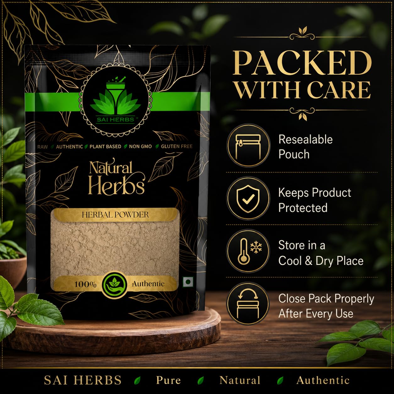 SAI HERBS Brahmi Booti Siddha Powder | Bacopa Monnieri Linn | Centella Asiatica Linn | Indian Pennywort | Pure & Natural | 100g