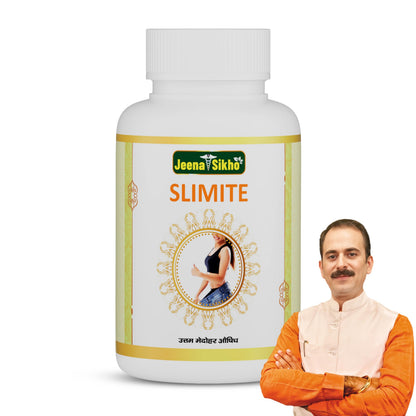 Jeena Sikho Slimite | Ayurvedic Supplement For Gut Health And Burns Calories | Naturally Blended With Harar, Ajwain, And Chitrak Mool | Herbal Remedy To Improve Metabolism, 60 Capsules