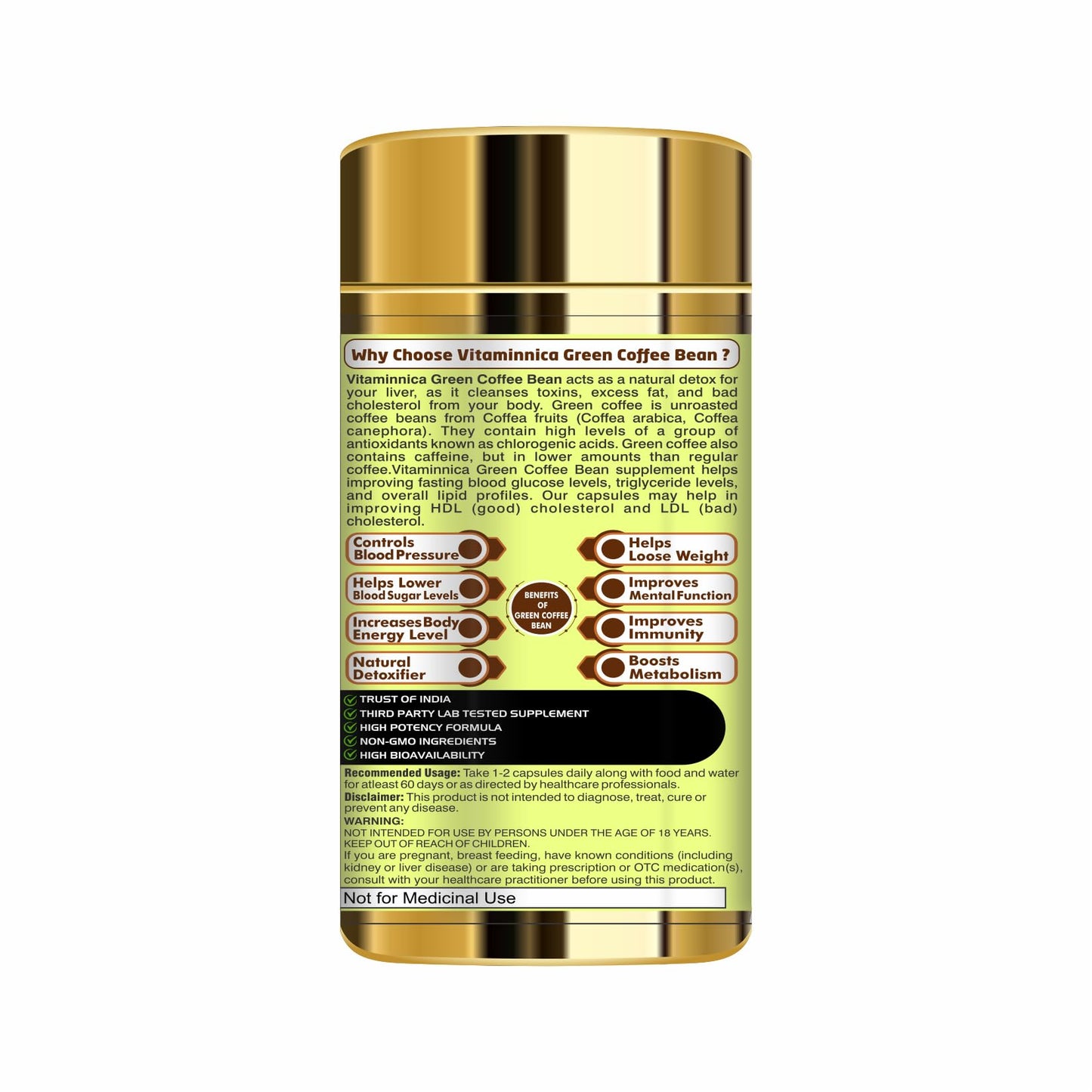 Vitaminnica Multivita Men – Green Coffee Bean Combo, 120 Capsules
