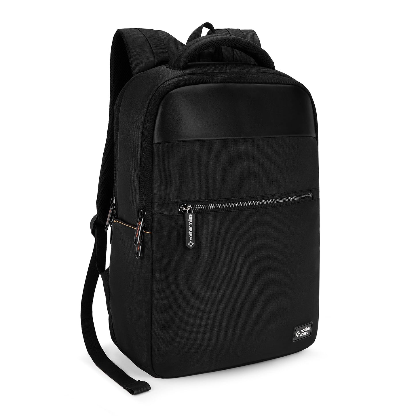 Nasher Miles Traverse Corporate Backpack | Premium Polyester & PU Laptop Backpack 24L | Ideal for Office, College, School & Travel | Men, Women, Boys, Girls (Black)