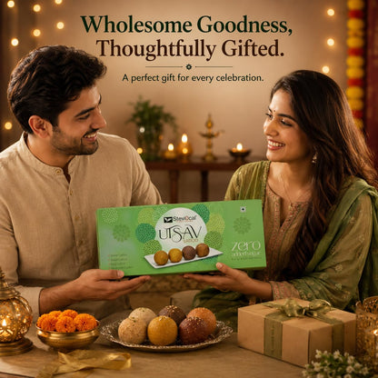 Stevi0cal Utsav Ladoos | 12 Ladoos, 360g | Sweetened with Stevia