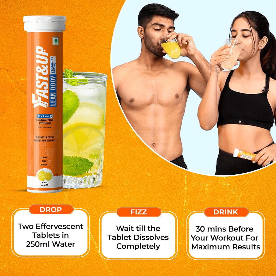 Fast&Up L-Carnitine Lean Body - Helps Convert Fat into Energy, 2000 mg- image 7