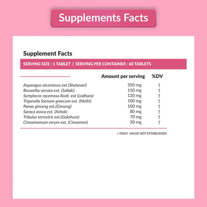 SATVAM Female Health Support (60 Tabs), Plant-Based Women's Nutrition