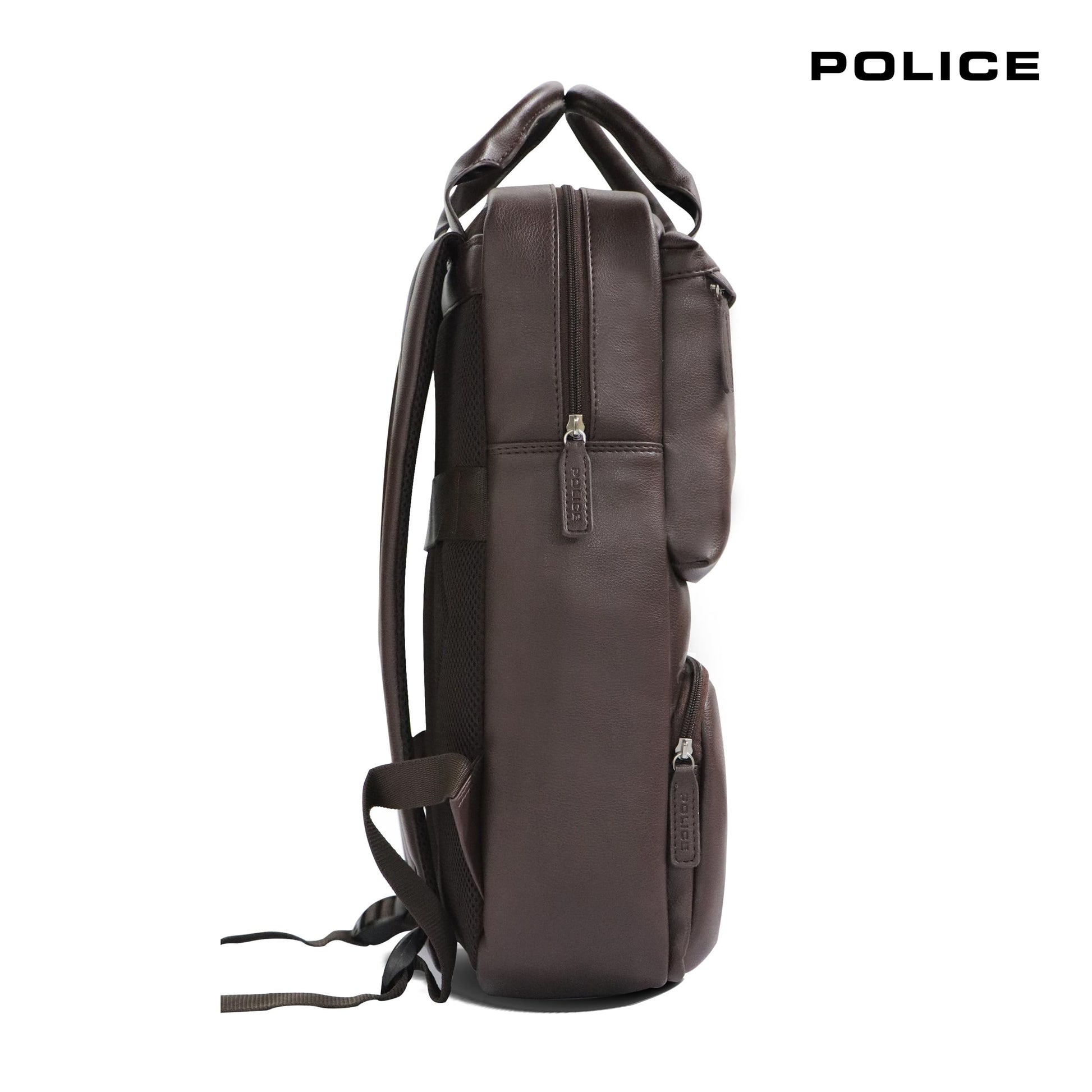 Police Leather Laptop Backpack for Men & Women | 15 inch College Bag fo- image 9