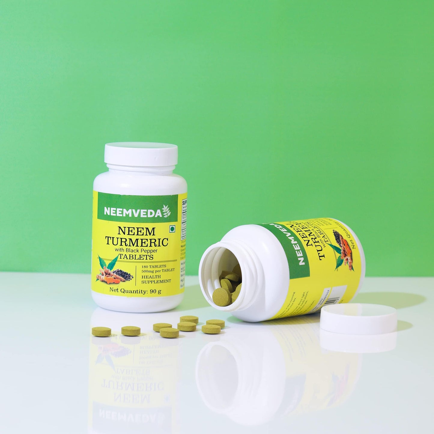 Neemveda Neem Turmeric with Black Pepper 180 Tablets, Made with Pure Tu- image 6