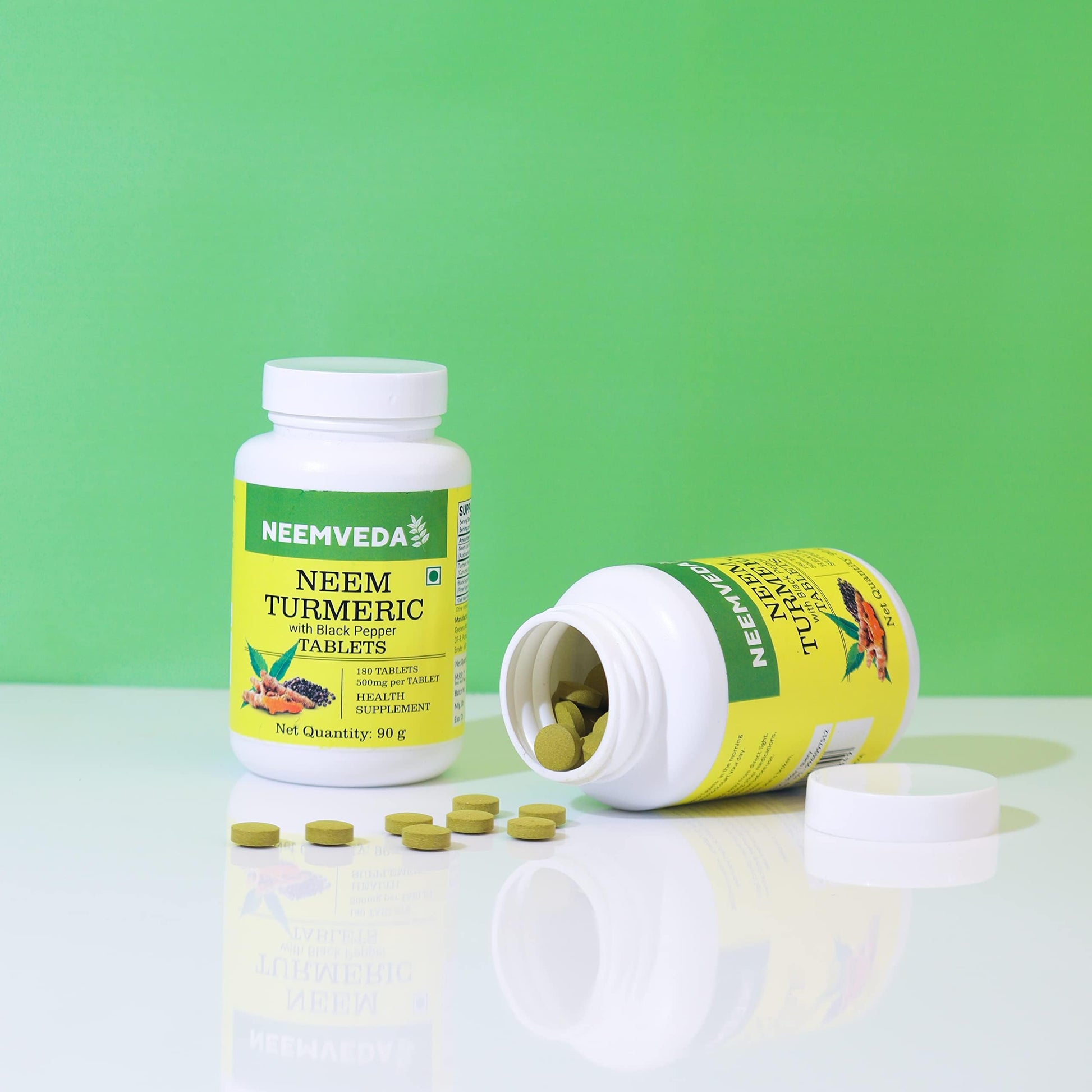 Neemveda Neem Turmeric with Black Pepper 180 Tablets, Made with Pure Tu- image 6
