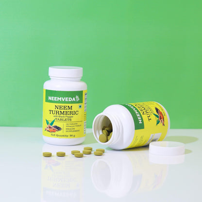 Neemveda Neem Turmeric with Black Pepper 180 Tablets, Made with Pure Tu- image 6