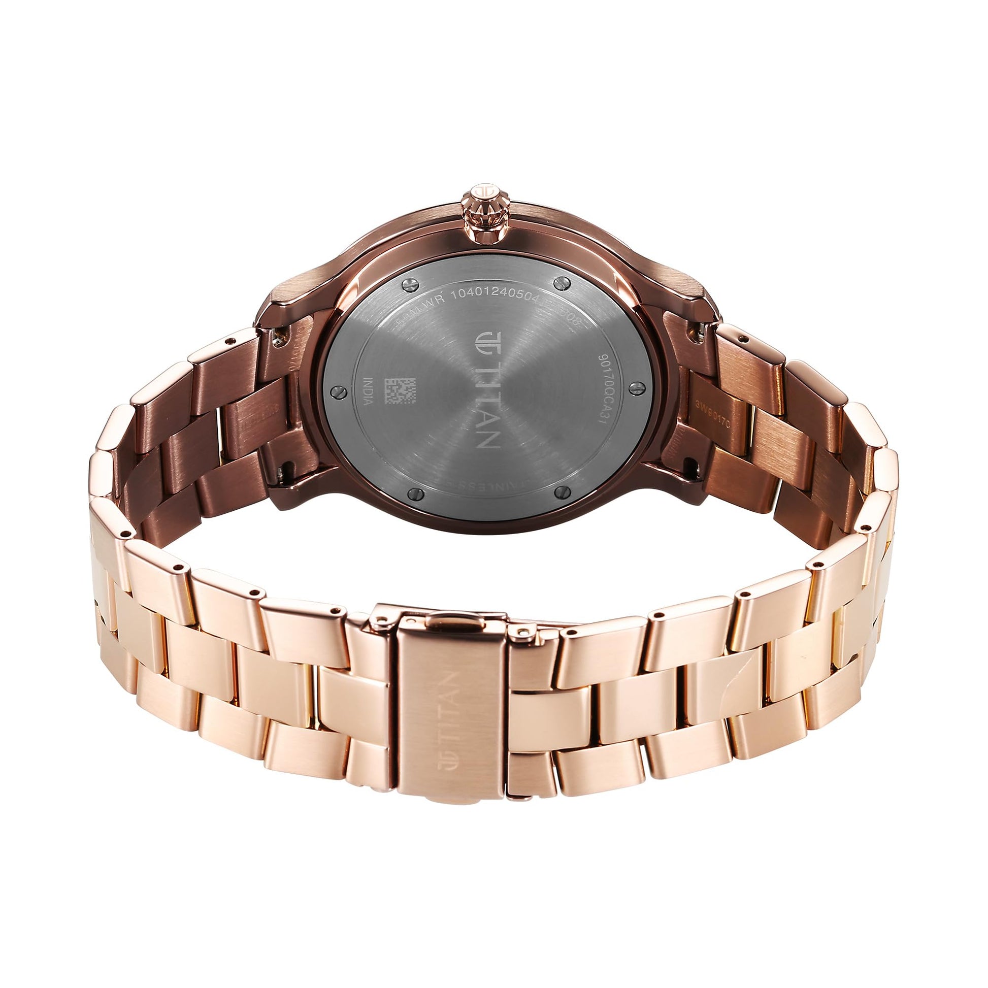 Titan Clasique Slim Quartz Analog with Date Coffee Brown Dial Stainless- image 2