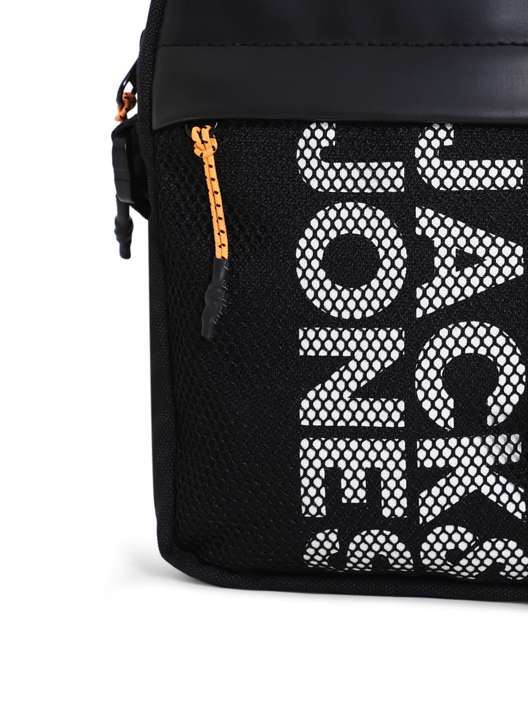Jack & Jones Men's Polyester Black Mesh Detail Sling Bag