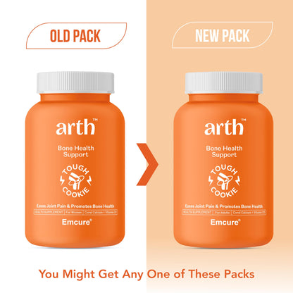 Arth Calcium & Vitamin D3 (600 IU) Tablets| Bone Health Supplement with Coral Calcium (1000 mg) for 60% More Absorption Than Others | Supports Strong Bones, Muscles & Joints | 60N Veg