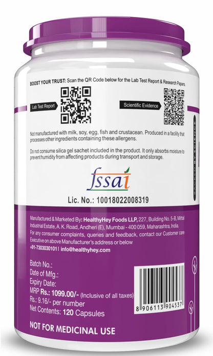 HealthyHey Nutrition Magnesium Carbonate 450mg - 120 Vegetable Capsules