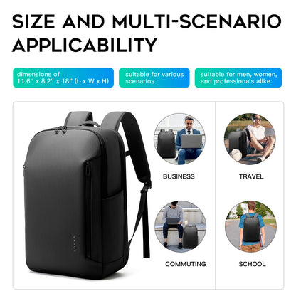 Red Lemon BANGE Venture 30L Laptop Backpack for Men & Women | Large Backpack with YKK Zippers | Water-Resistant, Durable Oxford & Nylon Fabric Fits 15.6" Laptops for Office & Travel (Black)