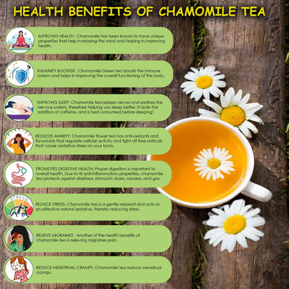 Caffeine Free Chamomile whole flower tea from Uttarakhand