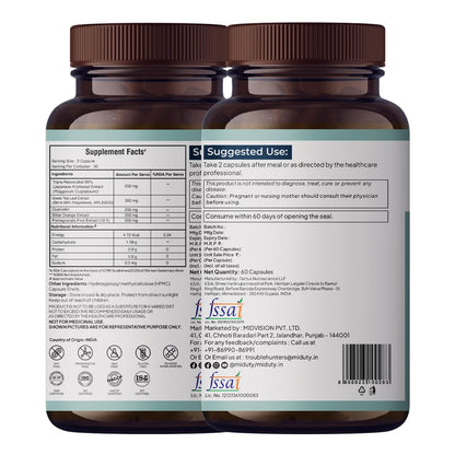 Miduty Stop Aging Trans Resveratol 250mg with Green Tea Leaf Extract 300mg | Quercetin, Bitter Orange & Pomegranate Fruit Extract | Powerful Antioxidant Formula | Anti Aging Supplement 60 Veg Capsules