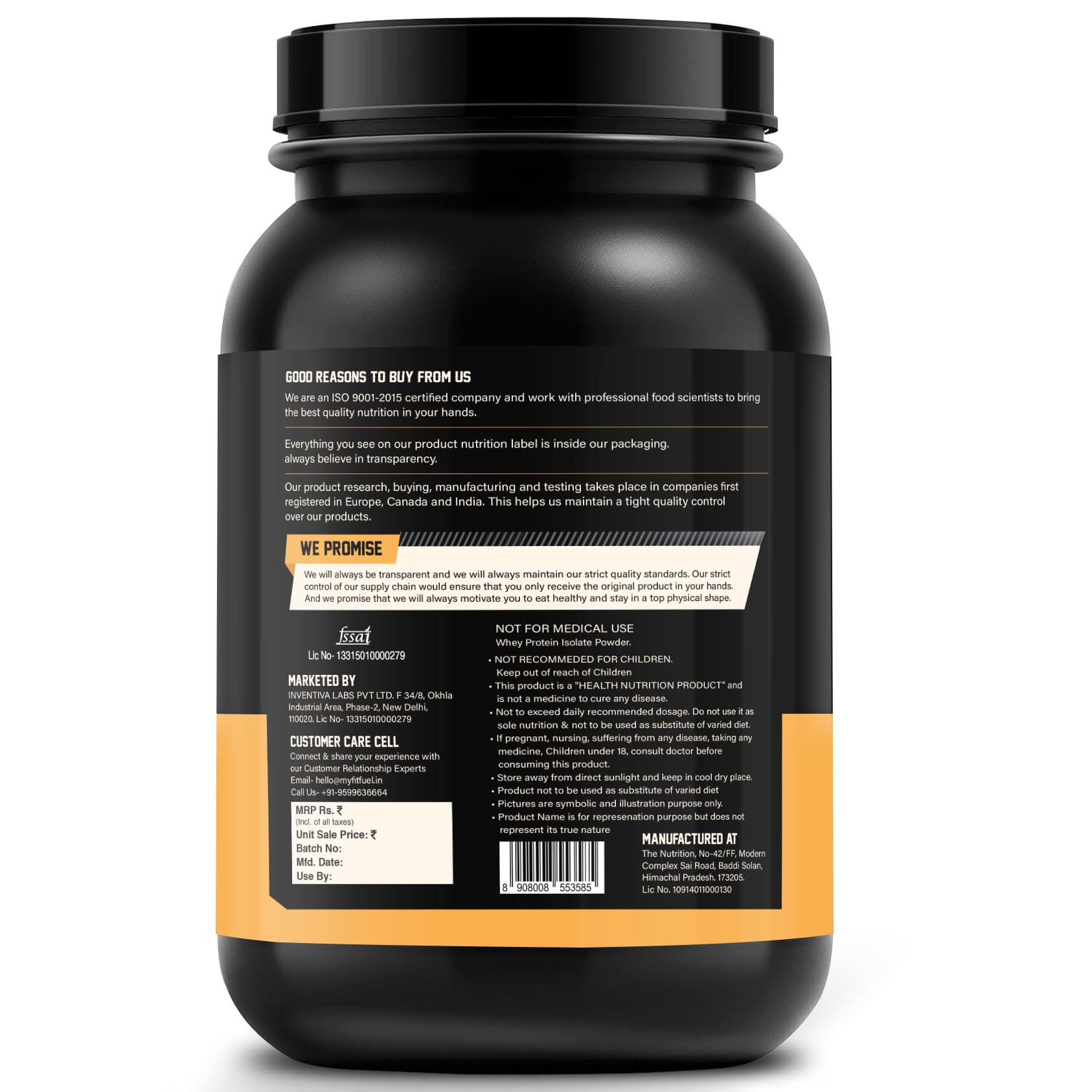 MyFitFuel MFF Whey Protein 90 Isolate | 1 Kg, 30 Servings (Unflavoured)- image 3