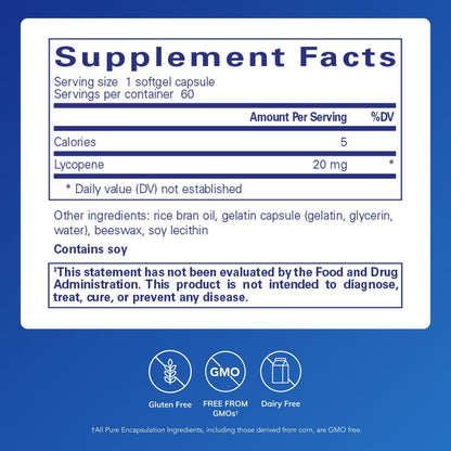 Pure Encapsulations - Lycopene 20 mg 60 gels