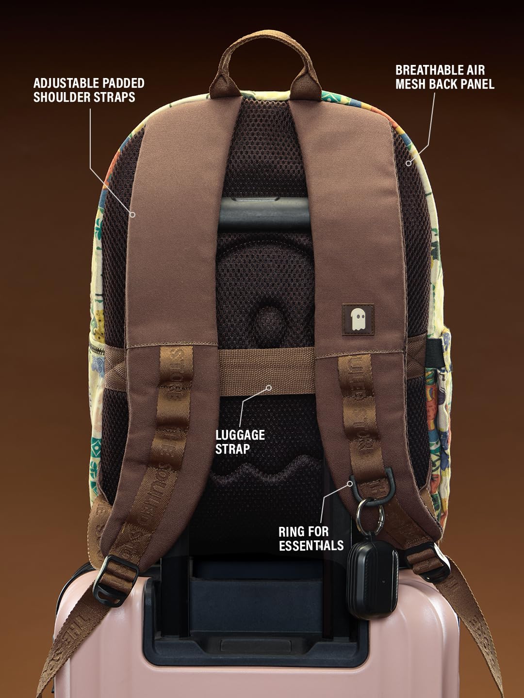 The Souled Store Tropical Unisex Adult Cotton Canvas Upper Multicolour All Over Printed 19L Casual Backpacks