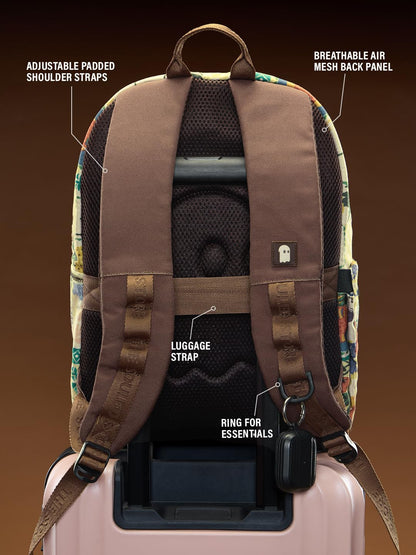 The Souled Store Tropical Unisex Adult Cotton Canvas Upper Multicolour All Over Printed 19L Casual Backpacks