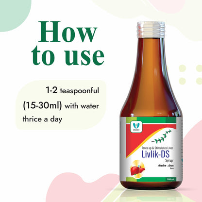 Varah Healthcare - Livlik DS Syrup | Ayurvedic Liver Detox and Digestive Support | Immune System Boost | Antioxidant Protection | 200ml