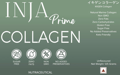 INJA Prime Marine Collagen Supplement Powder for Women and Men, Japanese Collagen with Original Formulation, Healthy Skin, Joints, Hair Growth, Sugar-Free, Unflavoured, 125 gm