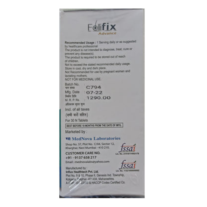 Follifix Advance Hair Nutrition Pack of 30 Tabs