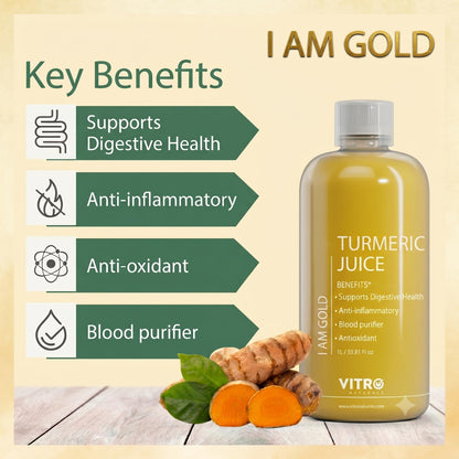 Vitro Turmeric Juice with Black Pepper 1Ltr | Liquid Curcumin Supplement for Joint Support, Inflammation & Immunity | kachi haldi,Fast Absorbing Alternative to Turmeric Capsules & Curcumin Tablets (1ltr)