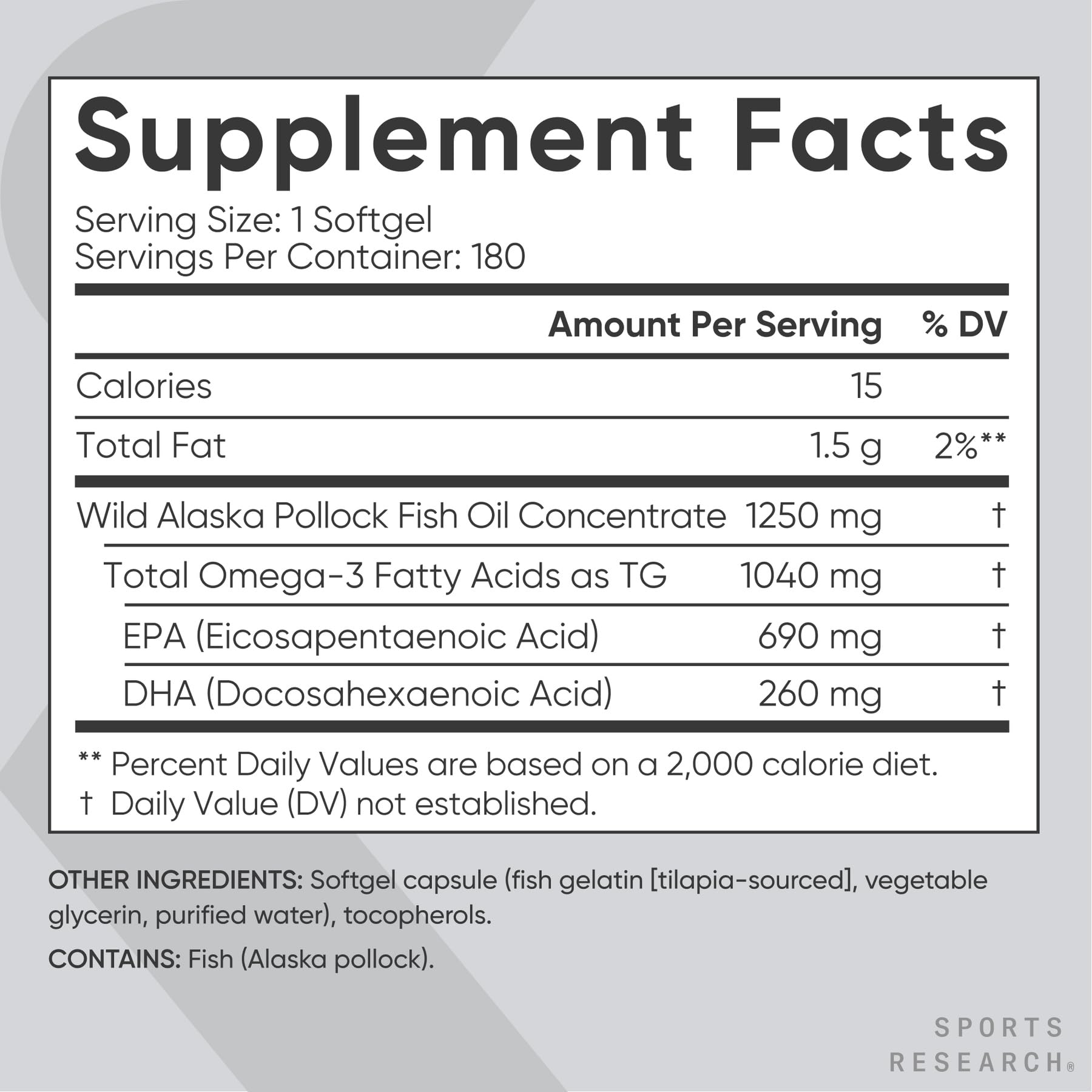 Sports Research Omega-3 Fish Oil From Wild Alaska Pollock (1250Mg Per C- image 5