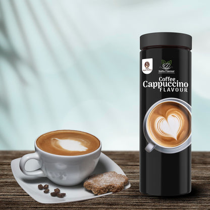 India Flavour Cappuccino Coffee|Creamy, Smooth Instant Coffee Powder Plastic Bottle|100 Gm Coffee, 50 Servings